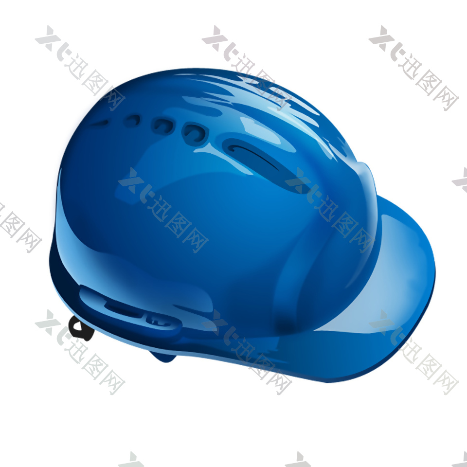 蓝色安全帽icon图标设计