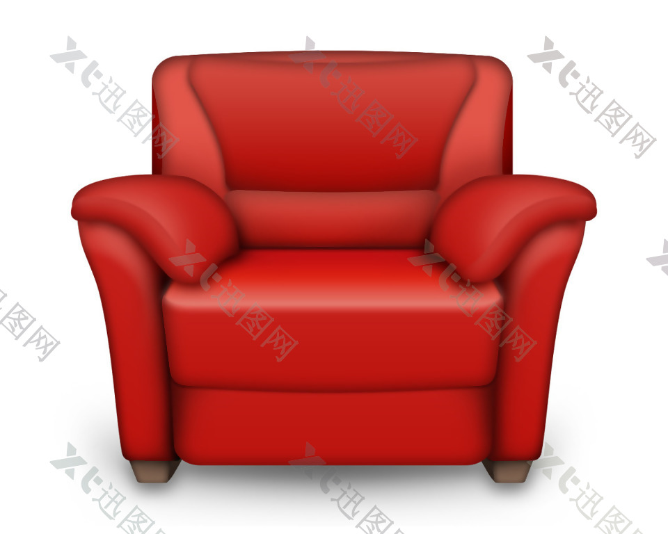 红色沙发icon图标设计