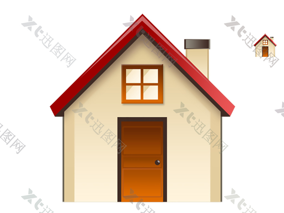 彩色漂亮的房子首页icon图标设计