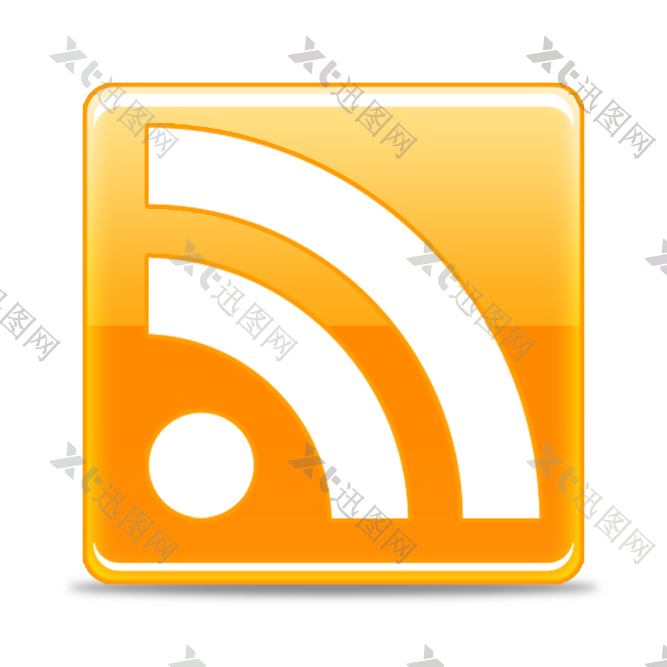 橙色网页上网无线WiFi图标素材