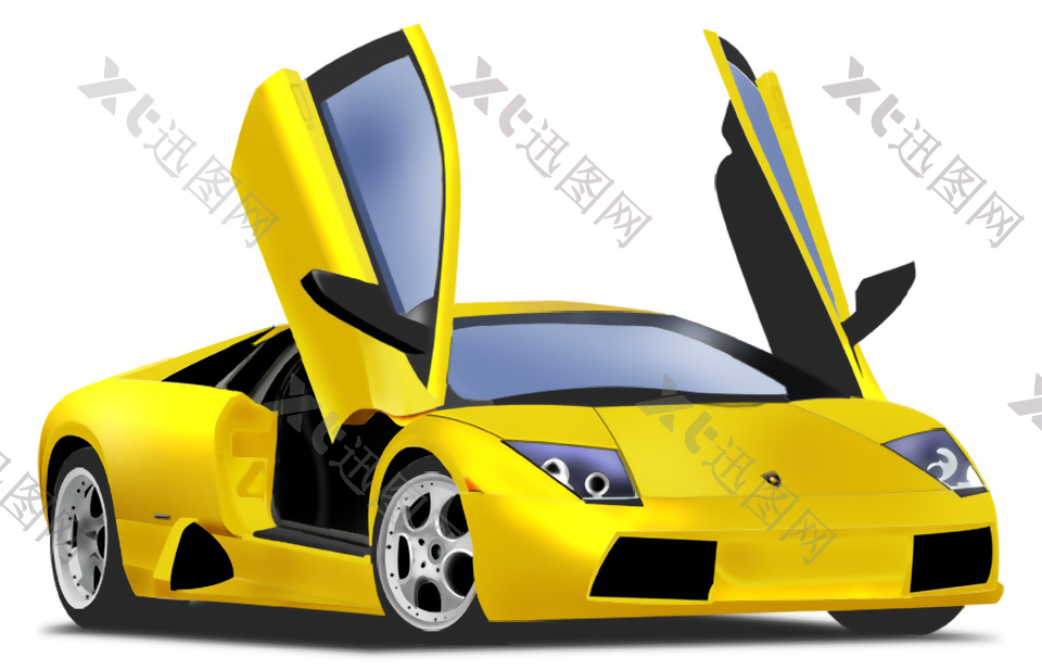 黄色拉博基尼车icon图标设计
