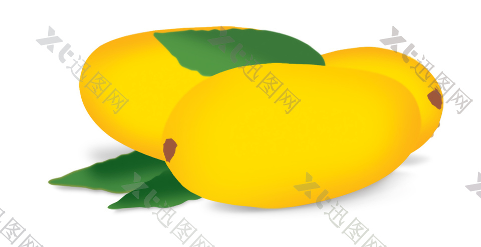 黄色芒果icon图标设计