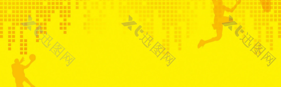 黄色方块篮球舞蹈淘宝banner背景