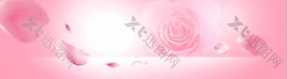 粉色浪漫温馨玫瑰花瓣淘宝banner背景