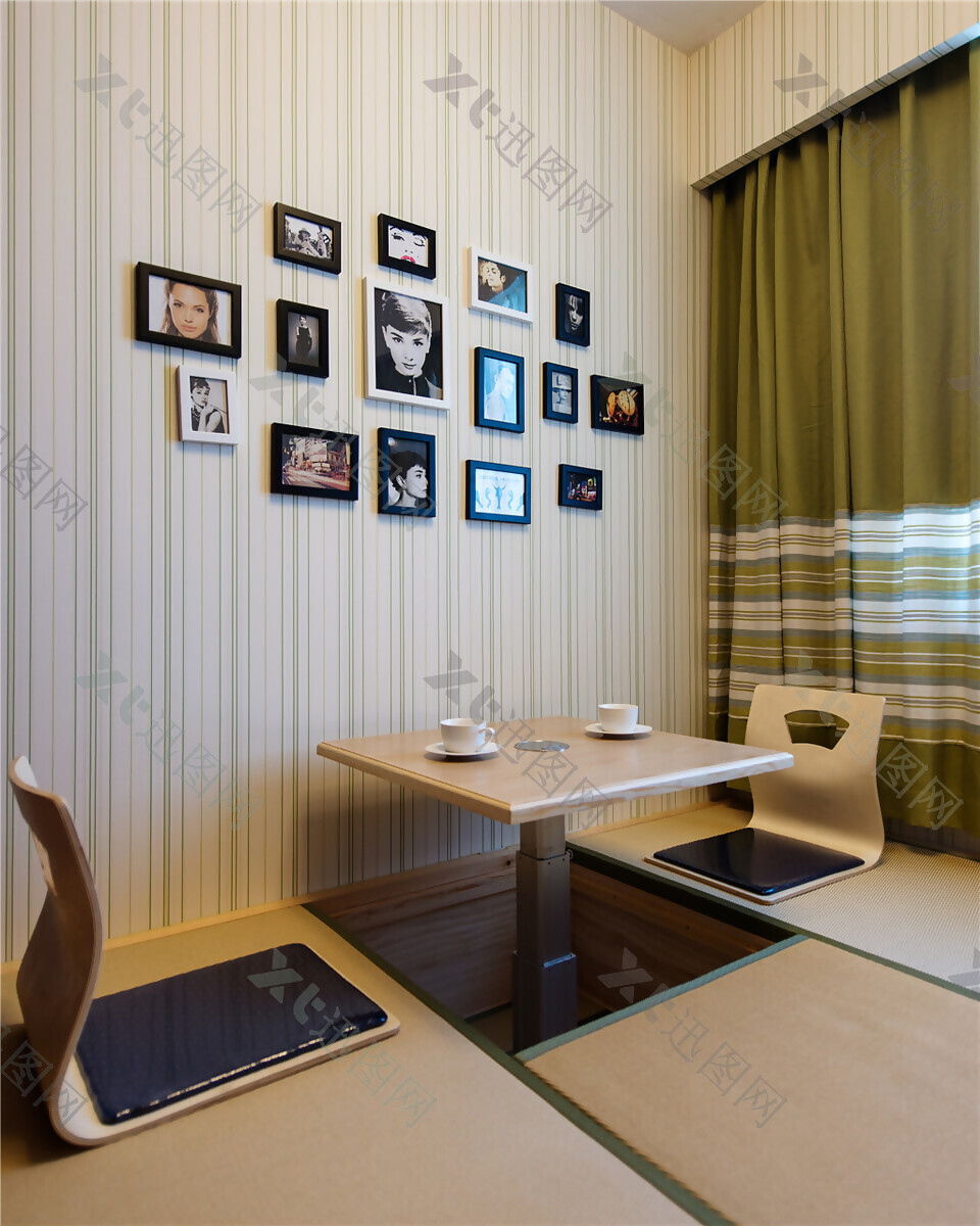 日式创意简约风格餐厅餐桌装修效果图