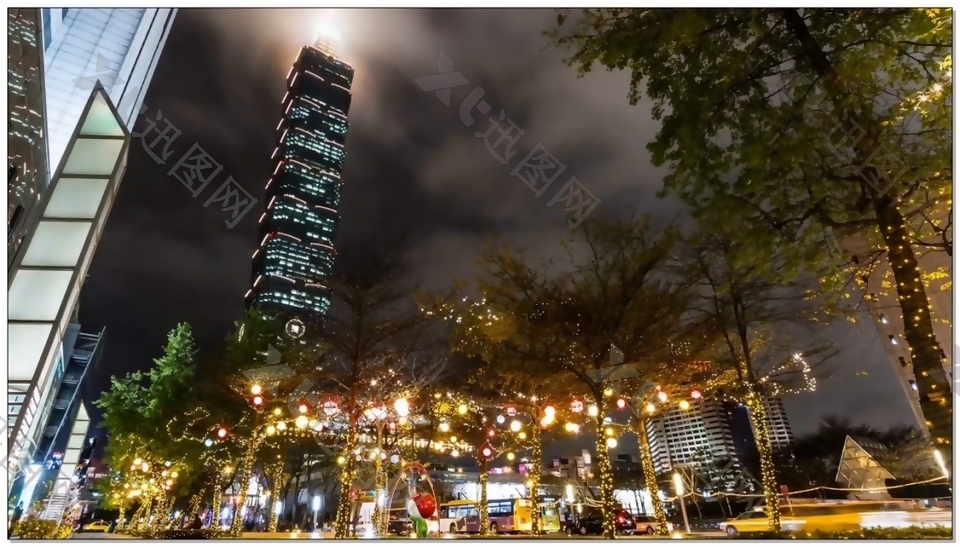 台北城市节日夜景视频素材