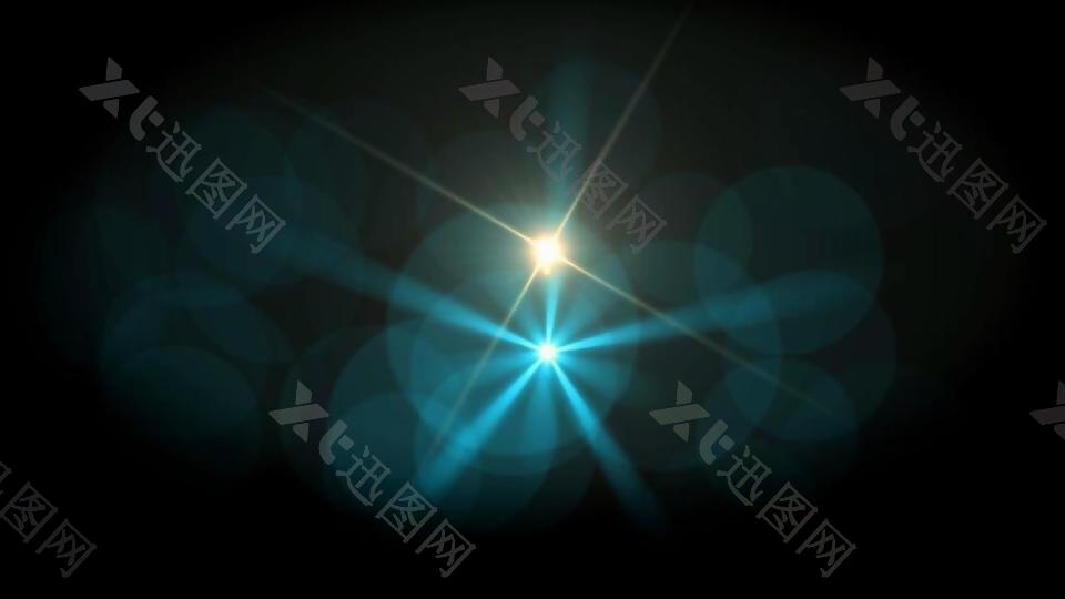 蓝色光团光晕闪烁循环视频素材