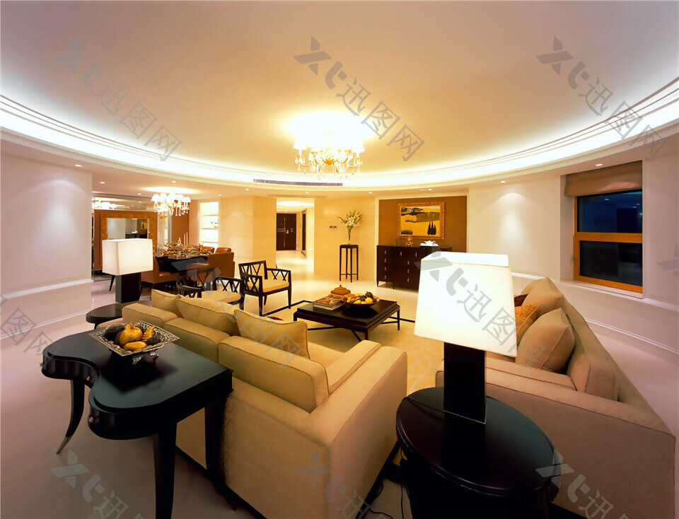 欧式室内客厅沙发入户装修效果图