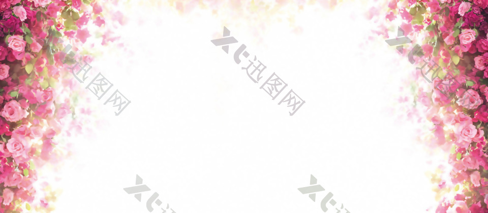 粉色花朵banner背景素材