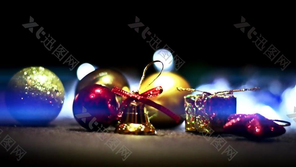 唯美圣诞节庆祝节日铃铛装饰素材