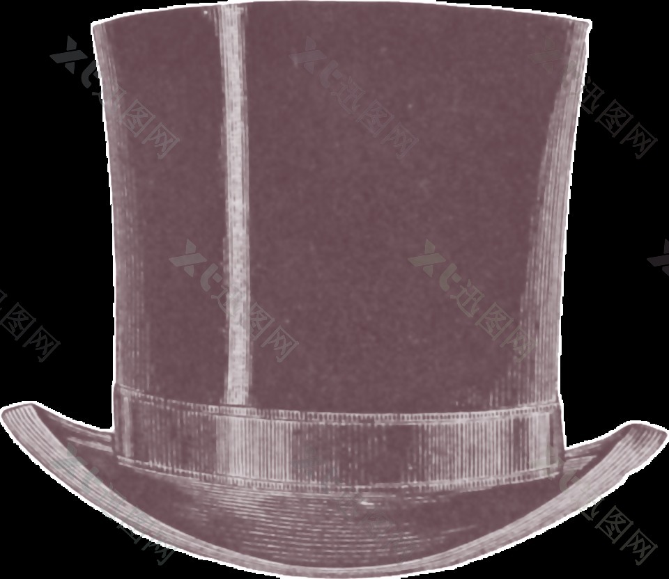 黑色魔术帽水彩透明插画装饰素材