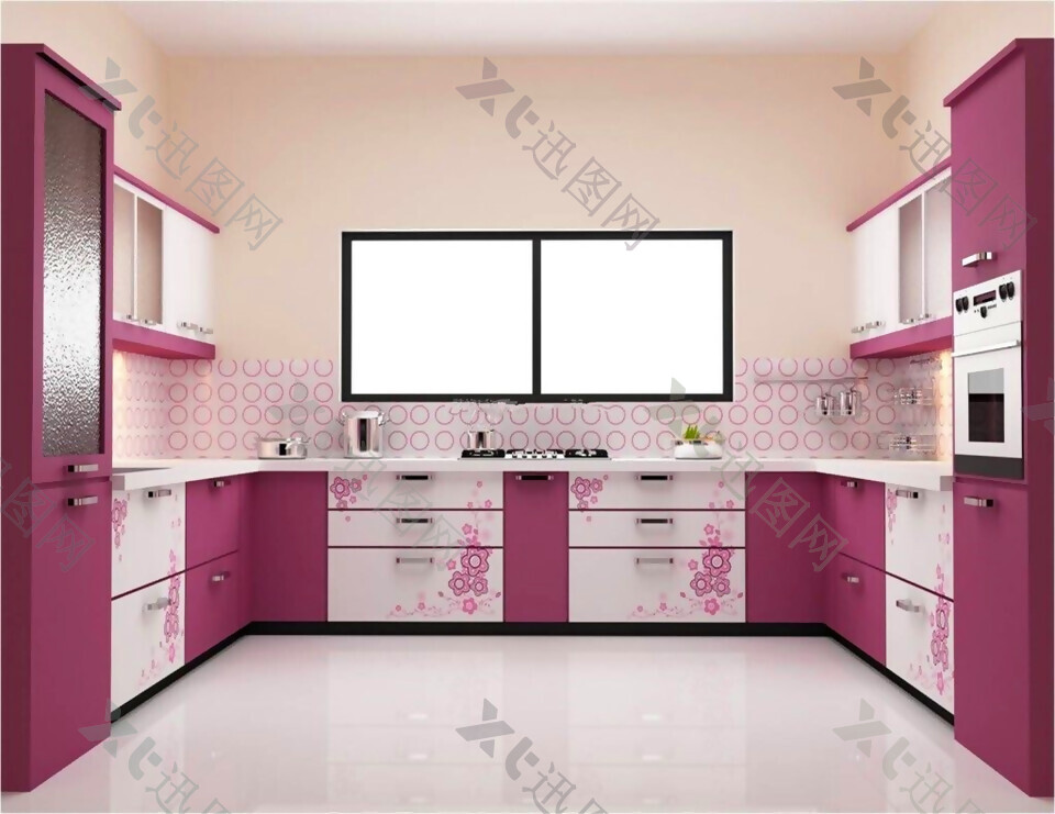 现代家装厨房室内橱柜设计效果图