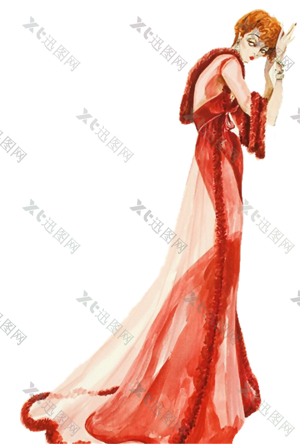 红裙动漫人物图案