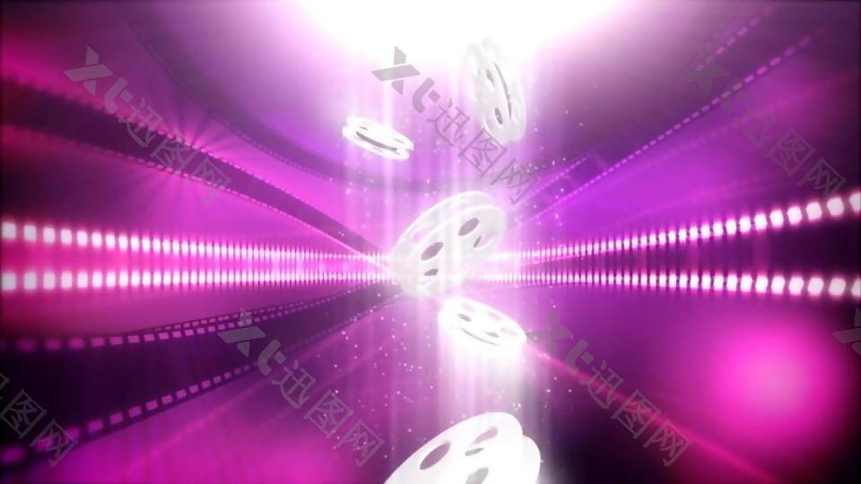 粉紫色炫光粒子线条光线视频素材