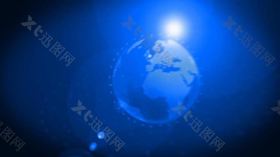 蓝色地球立体特效循环视频素材