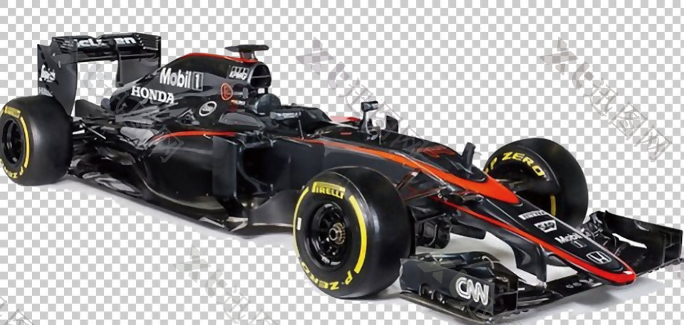 黑色f1赛车大图免抠png透明图层素材