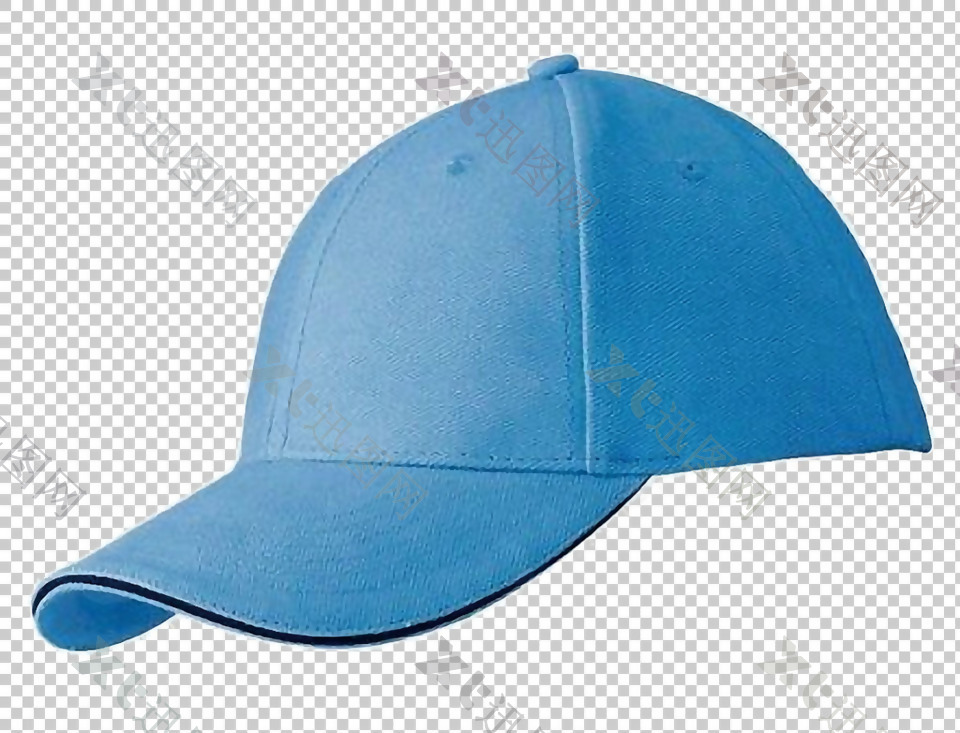 蓝色帆布棒球帽免抠png透明图层素材