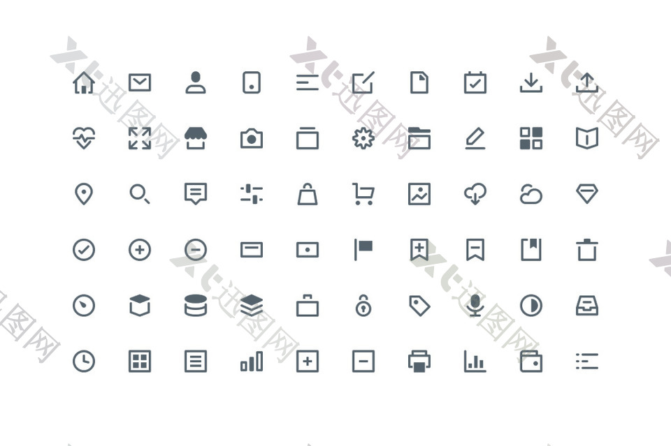 六十个线性icon图标设计