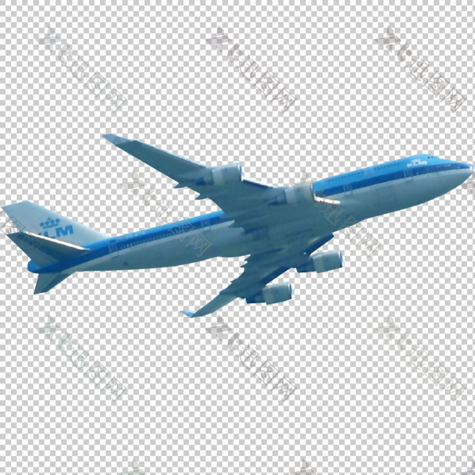 蓝色帅气大飞机免抠png透明图层素材