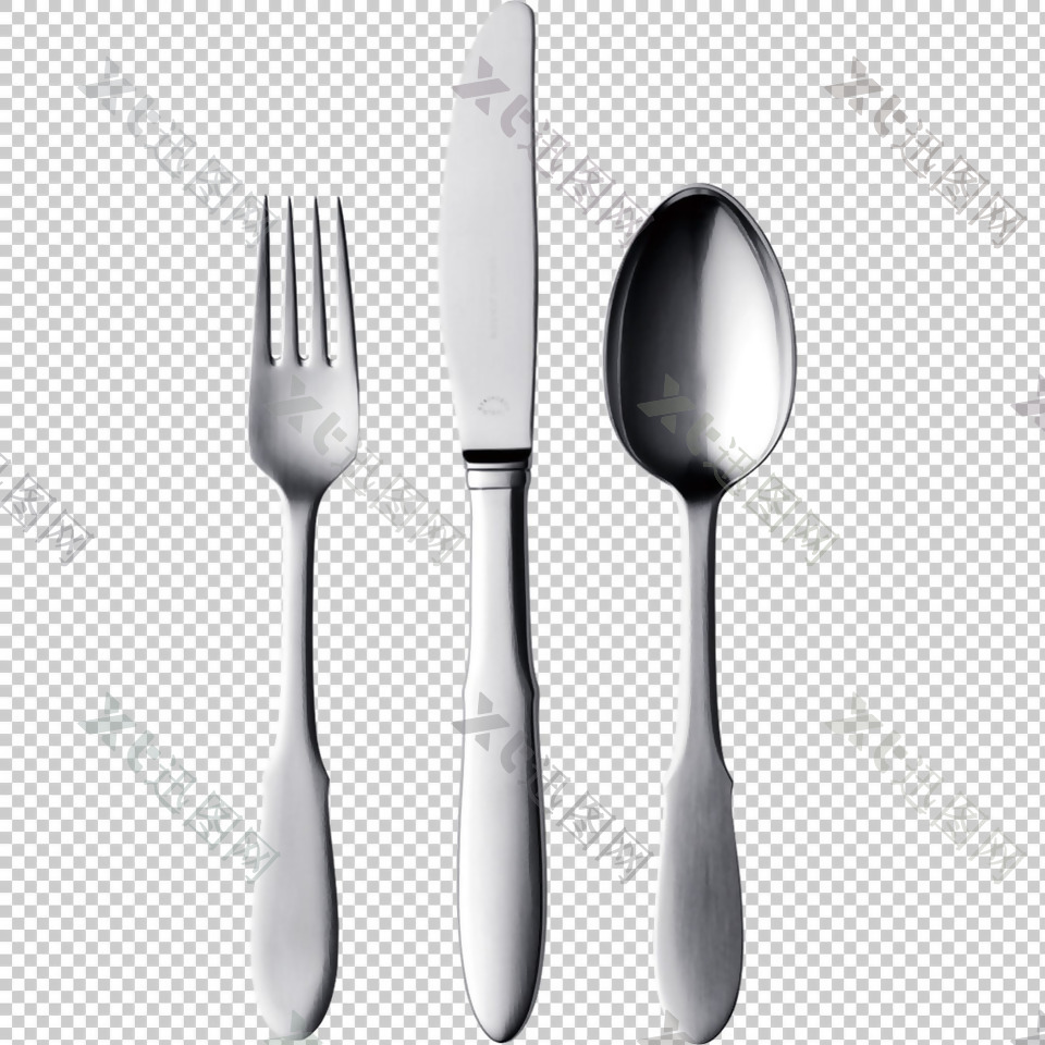 三把刀叉勺子餐具免抠png透明图层素材