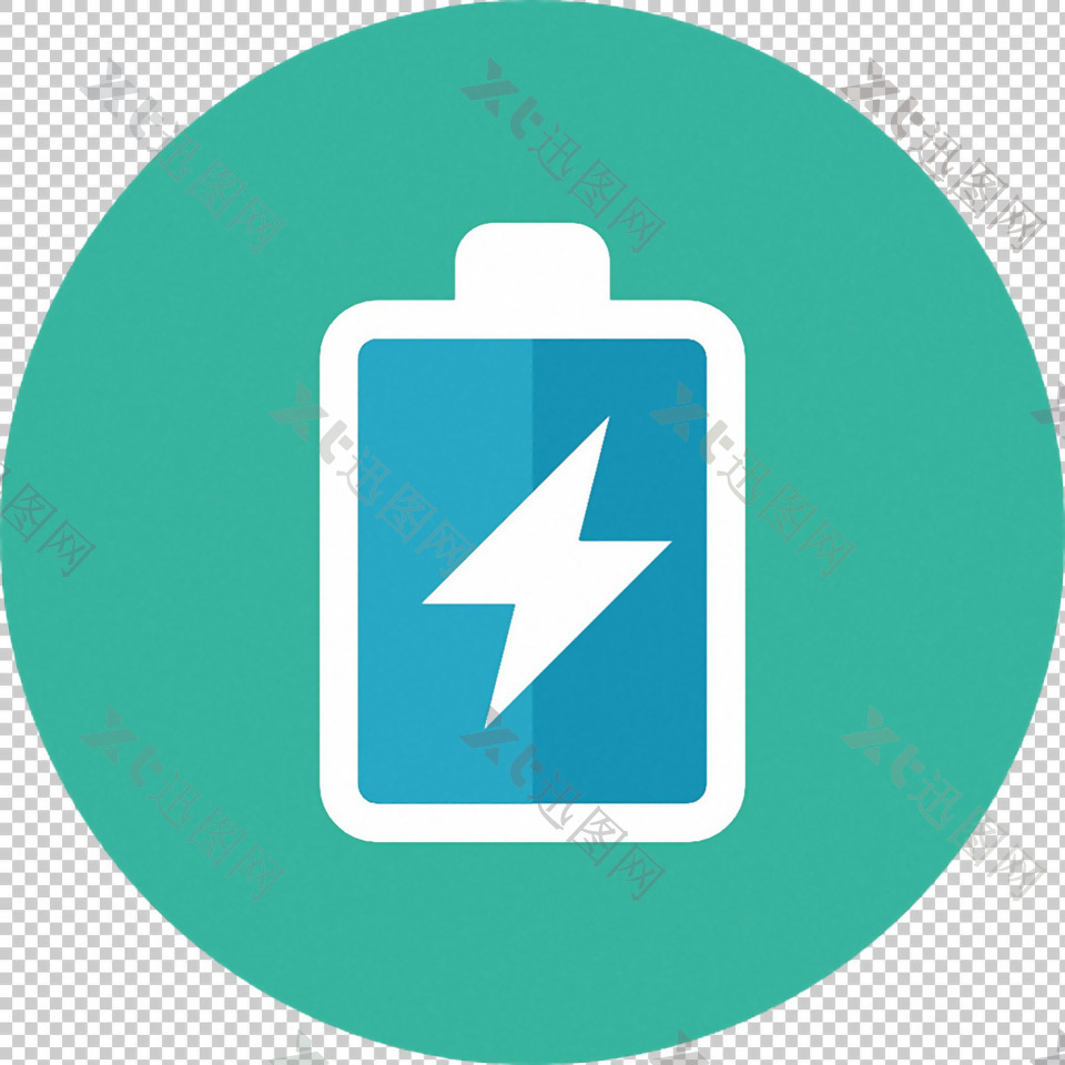 言行蓝色电池充电图标免抠png透明素材