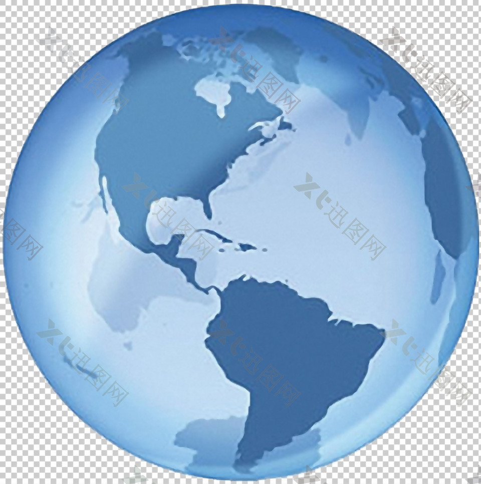 蓝色调地球图片免抠png透明图层素材