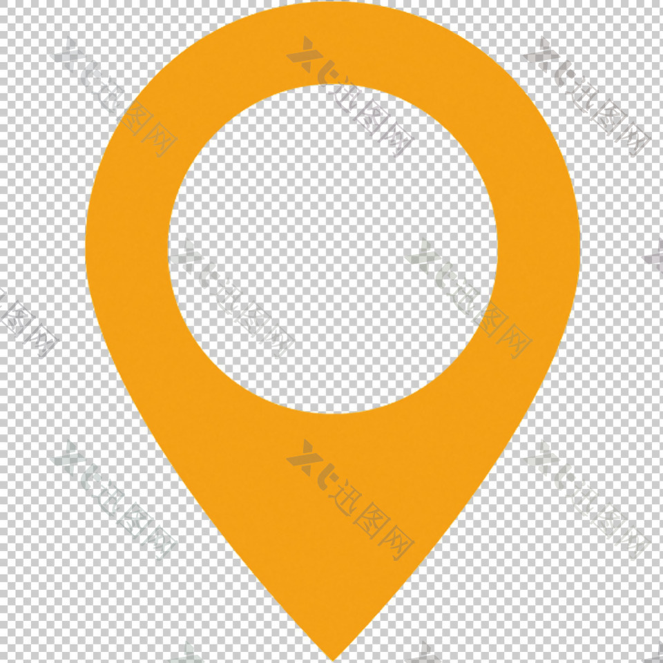 黄色地图标记免抠png透明图层素材
