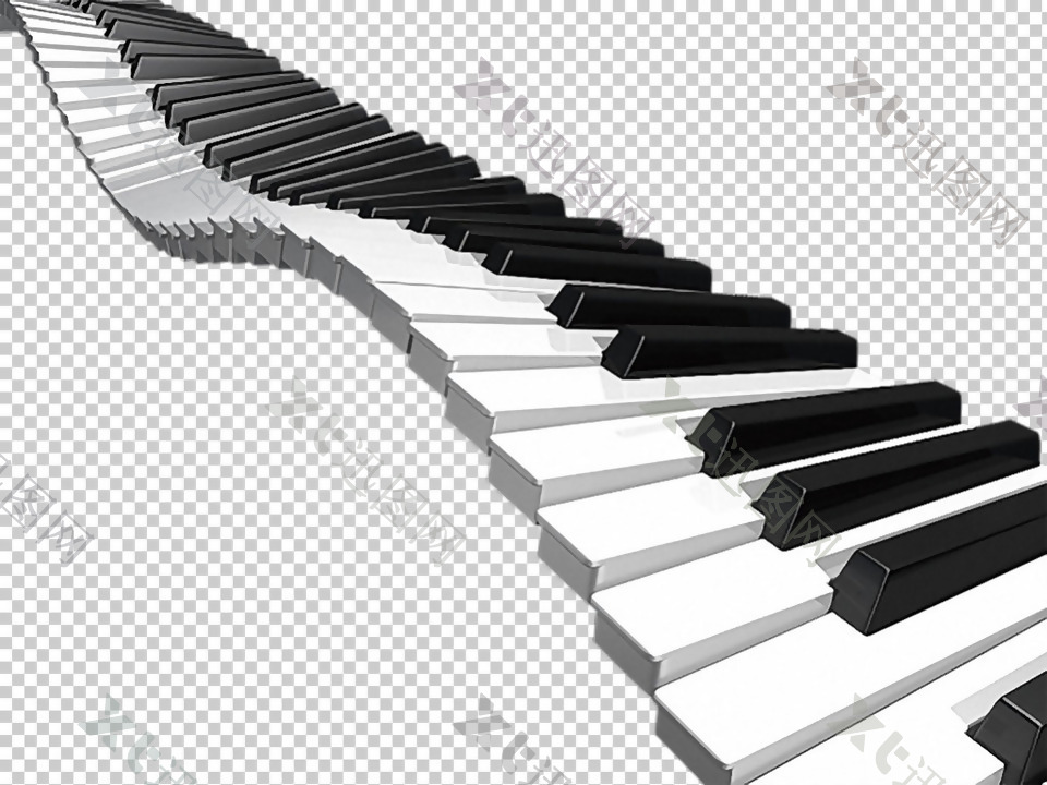 创意黑白钢琴键免抠png透明图层素材