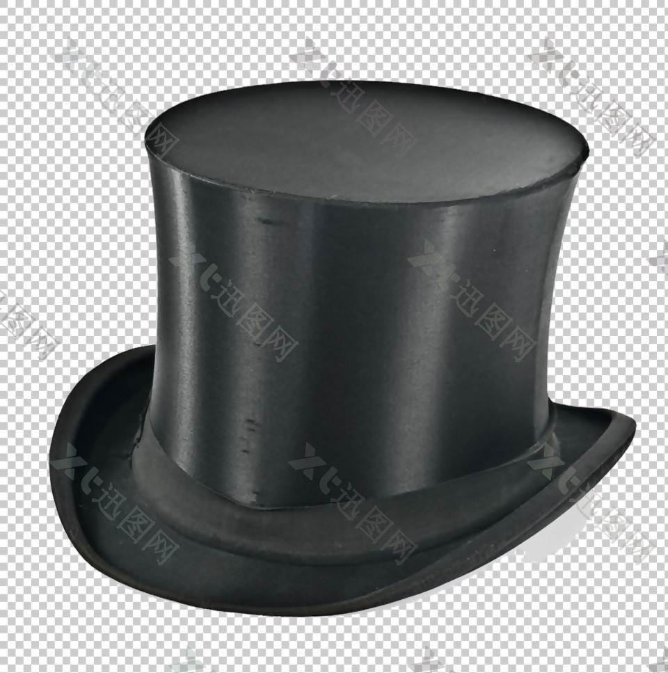 黑色高顶帽子免抠png透明图层素材
