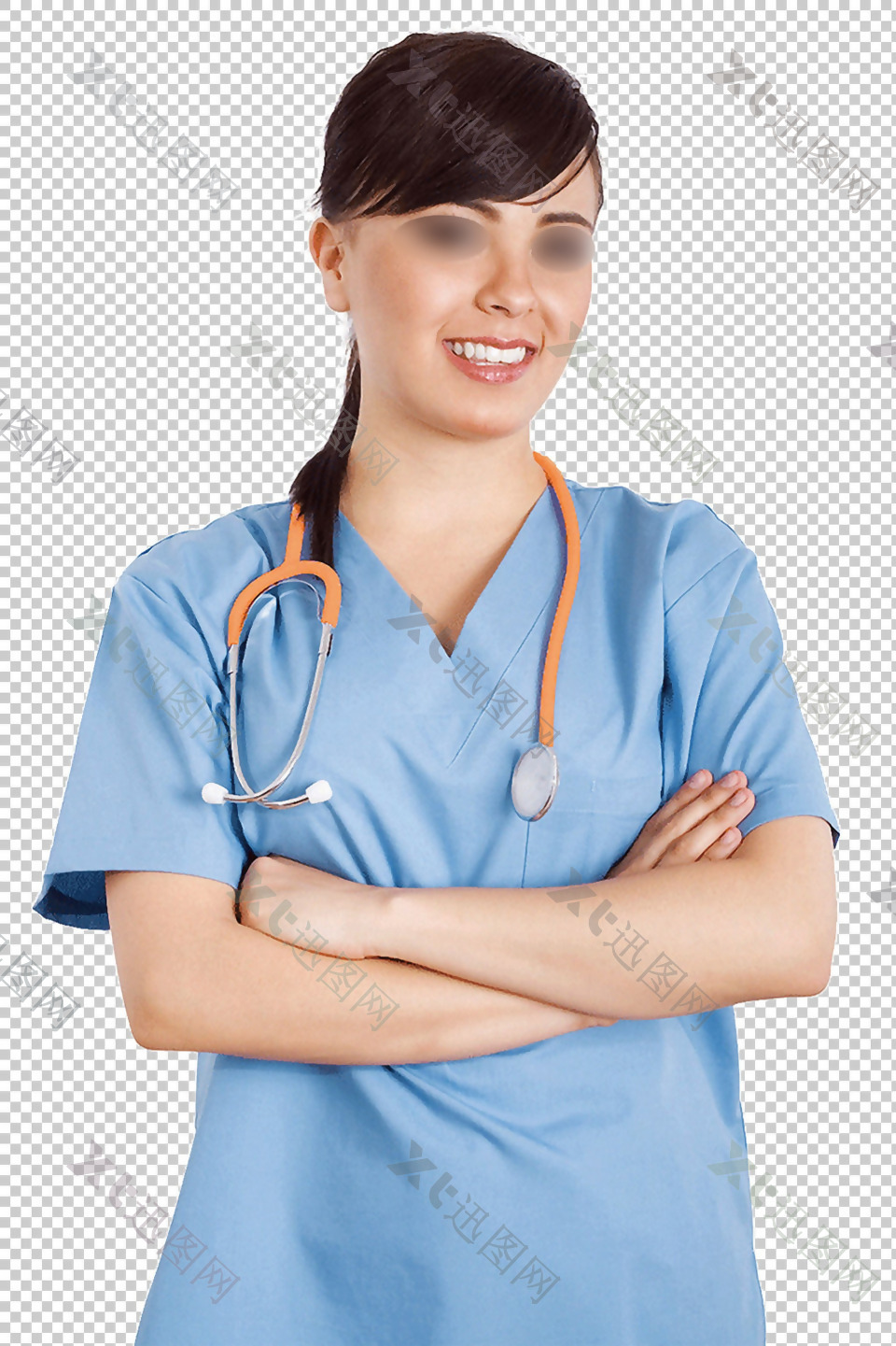 护士蓝衣图片免抠png透明图层素材