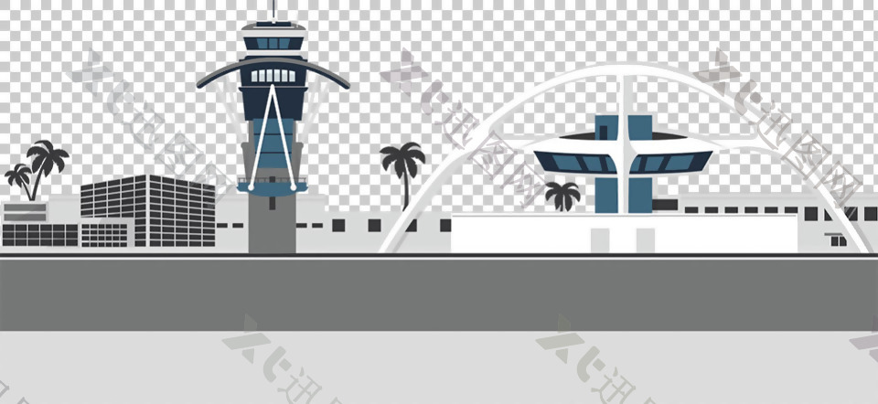 机场空港建筑免抠png透明图层素材