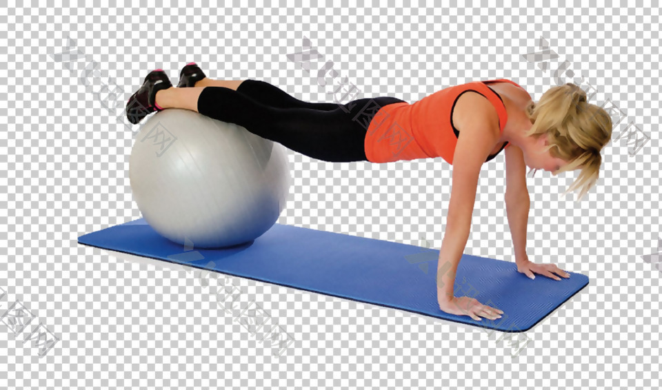 女人健身球免抠png透明图层素材