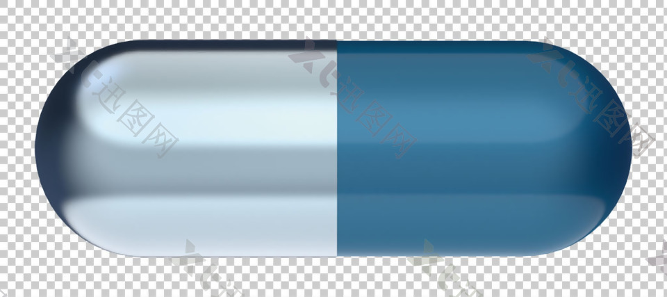 浅蓝色胶囊免抠png透明图层素材