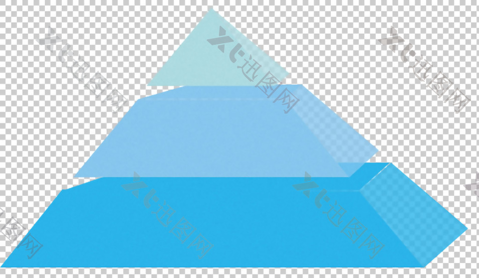 蓝色金字塔创意图免抠png透明图层素材