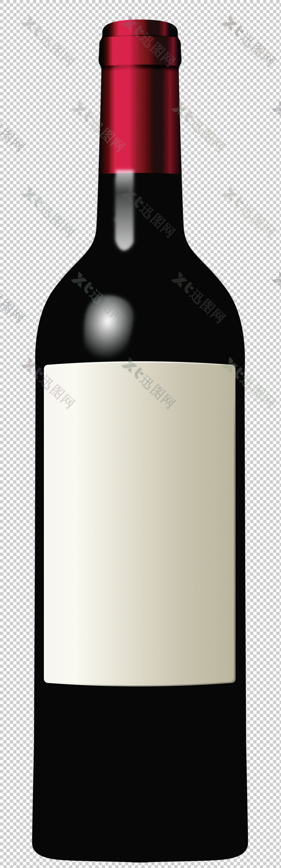 手绘精美酒瓶免抠png透明图层素材