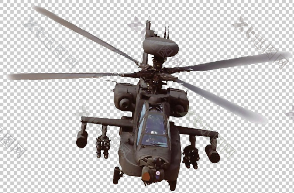 螺旋桨武装直升机图免抠png透明图层素材