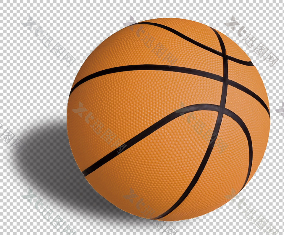 土黄色篮球免抠png透明图层素材