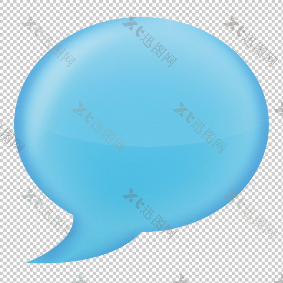 蓝色对话聊天图标免抠png透明图层素材
