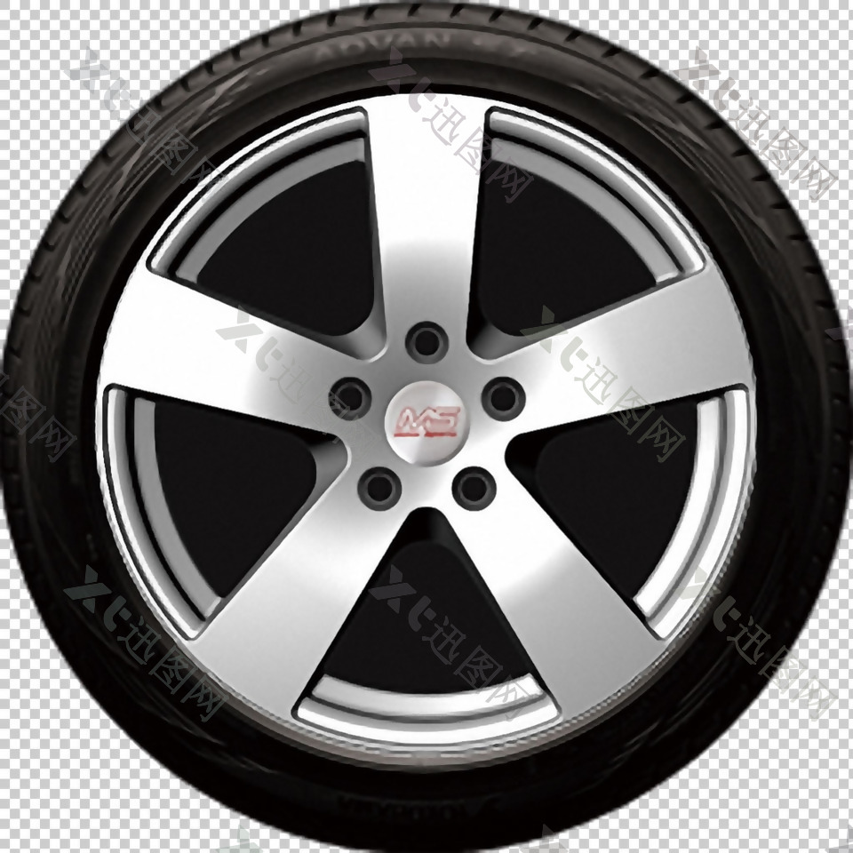 黑轮胎汽车轮毂免抠png透明图层素材
