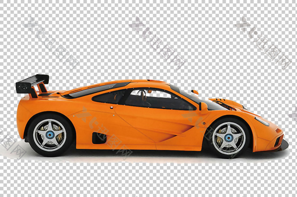 橙色漂亮迈凯伦跑车免抠png透明图层素材