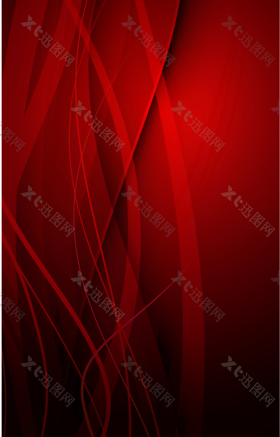 红色曲线和飘带背景素材