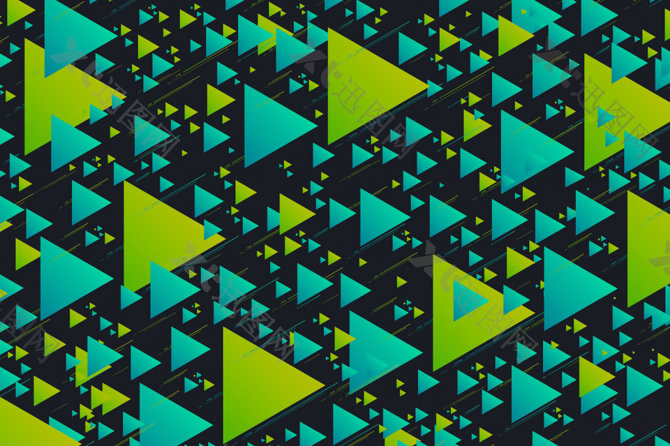 绿色几何动感三角形科技活动背景