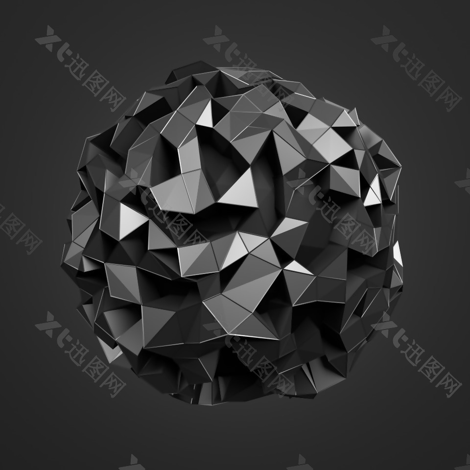 黑色立体科技金属球背景