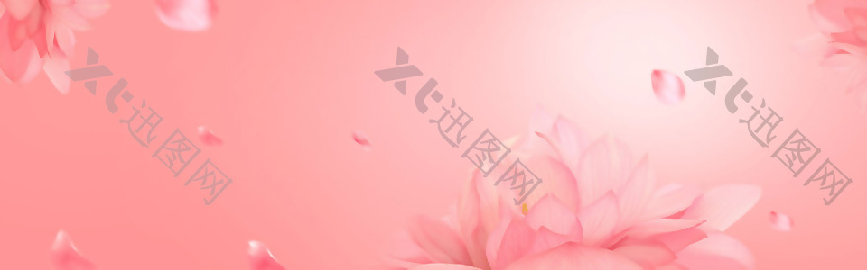 浪漫红色花朵banner背景素材