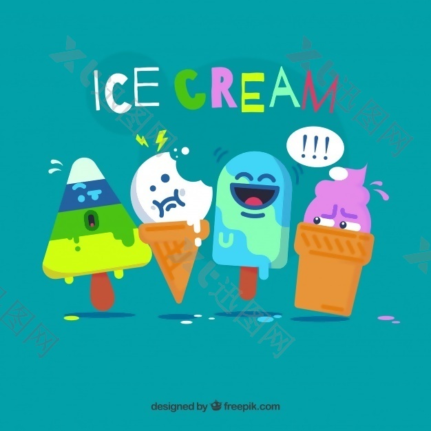 有趣的冰淇淋角色