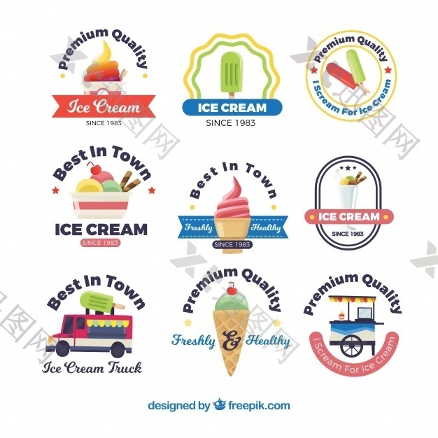 冰淇淋标识集
