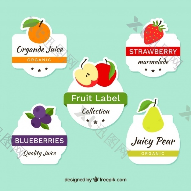 装饰标签不同水果包