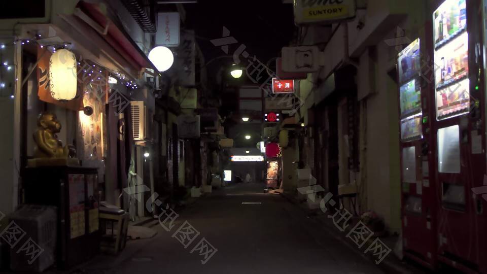 黑暗的日本小街