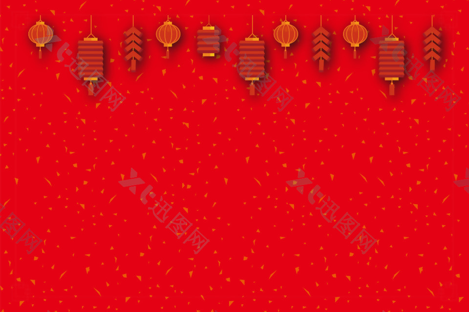 红色灯笼春节海报背景模板