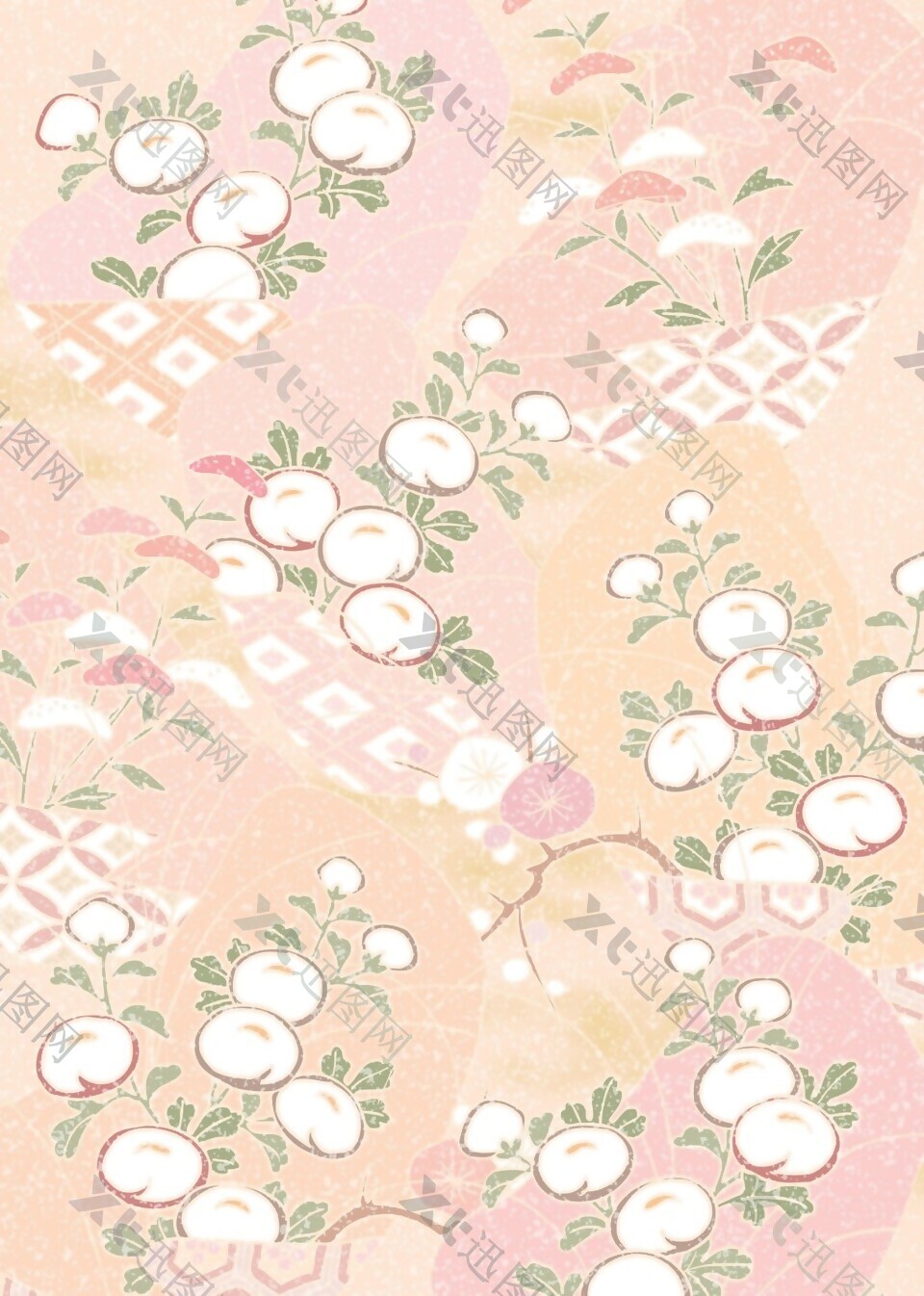 粉色桃子纹理背景图